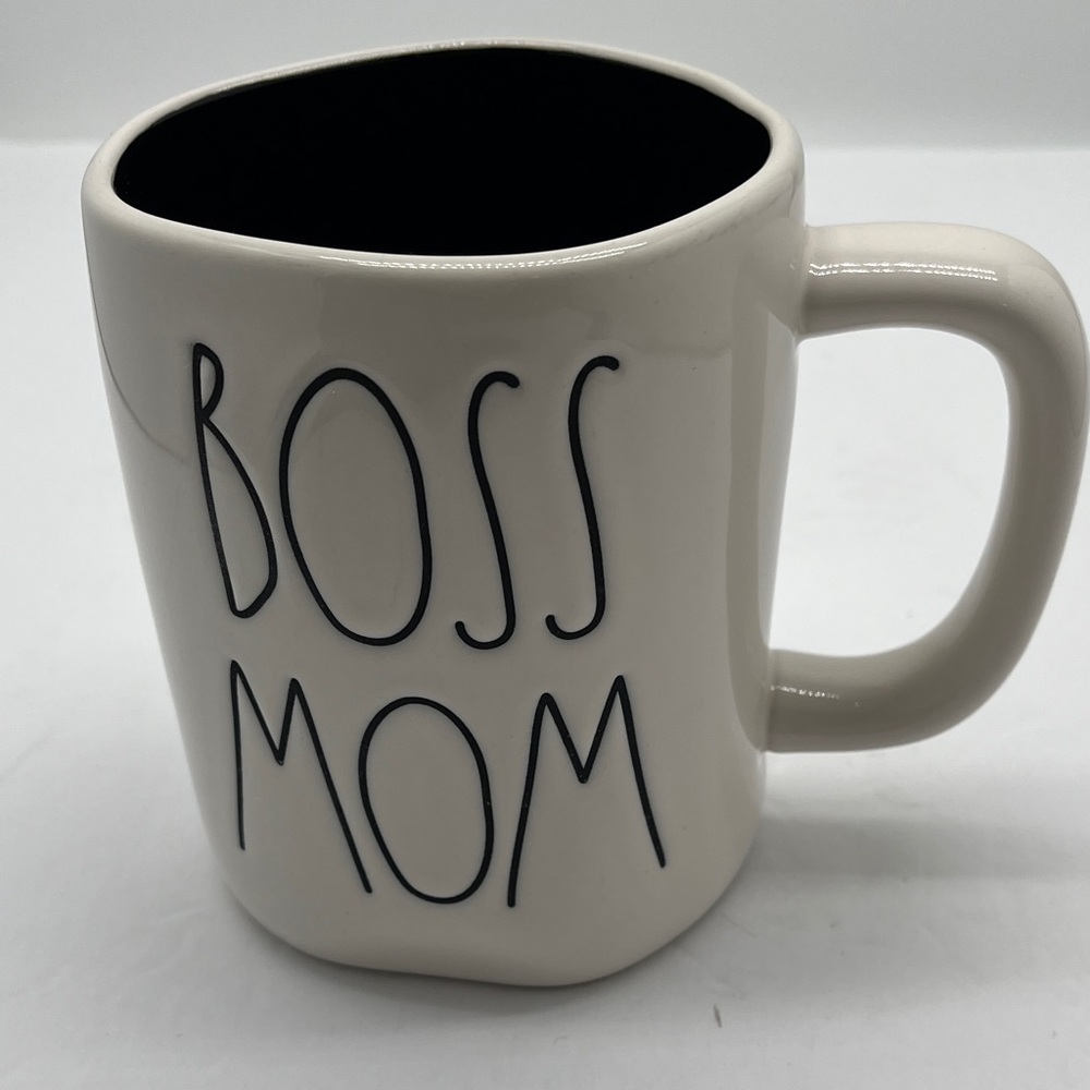 Rae Dunn Boss Mom Cream White Ceramic Mug Large‎ Coffee Tea